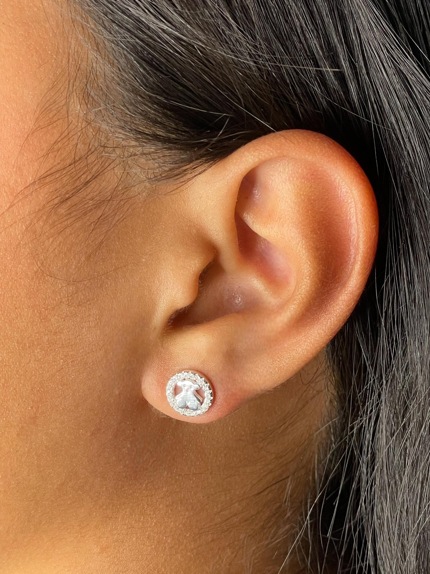 Topitos Oso Redondo Plata Ley 925