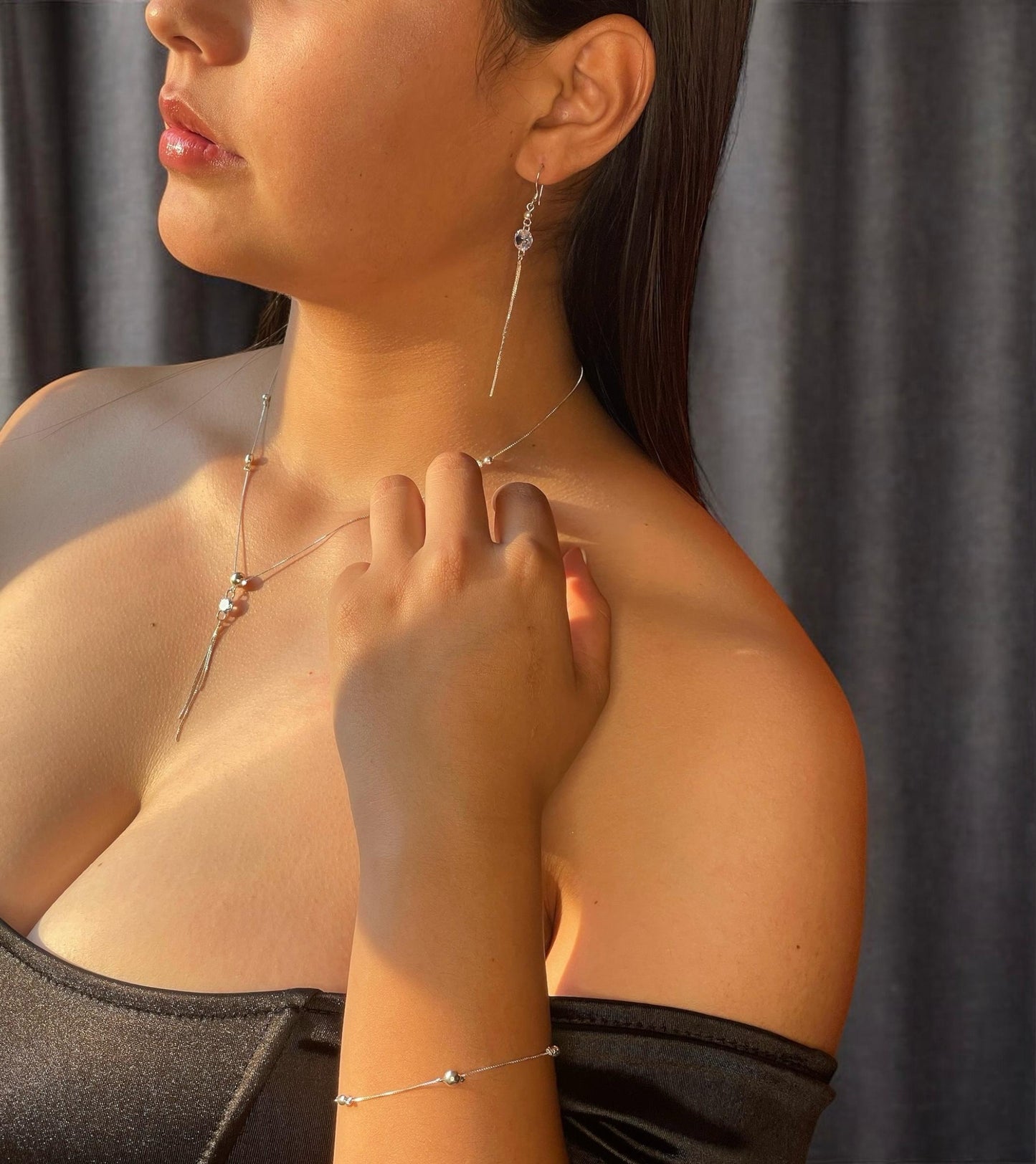 Set Perla Plateada Plata Ley 925 ✨ ¡Incluye Pulsera de Regalo + Paño de Limpieza + Envío GRATIS por tiempo limitado!